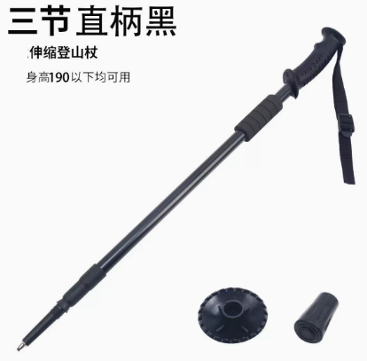 Baston de trekking color negro
